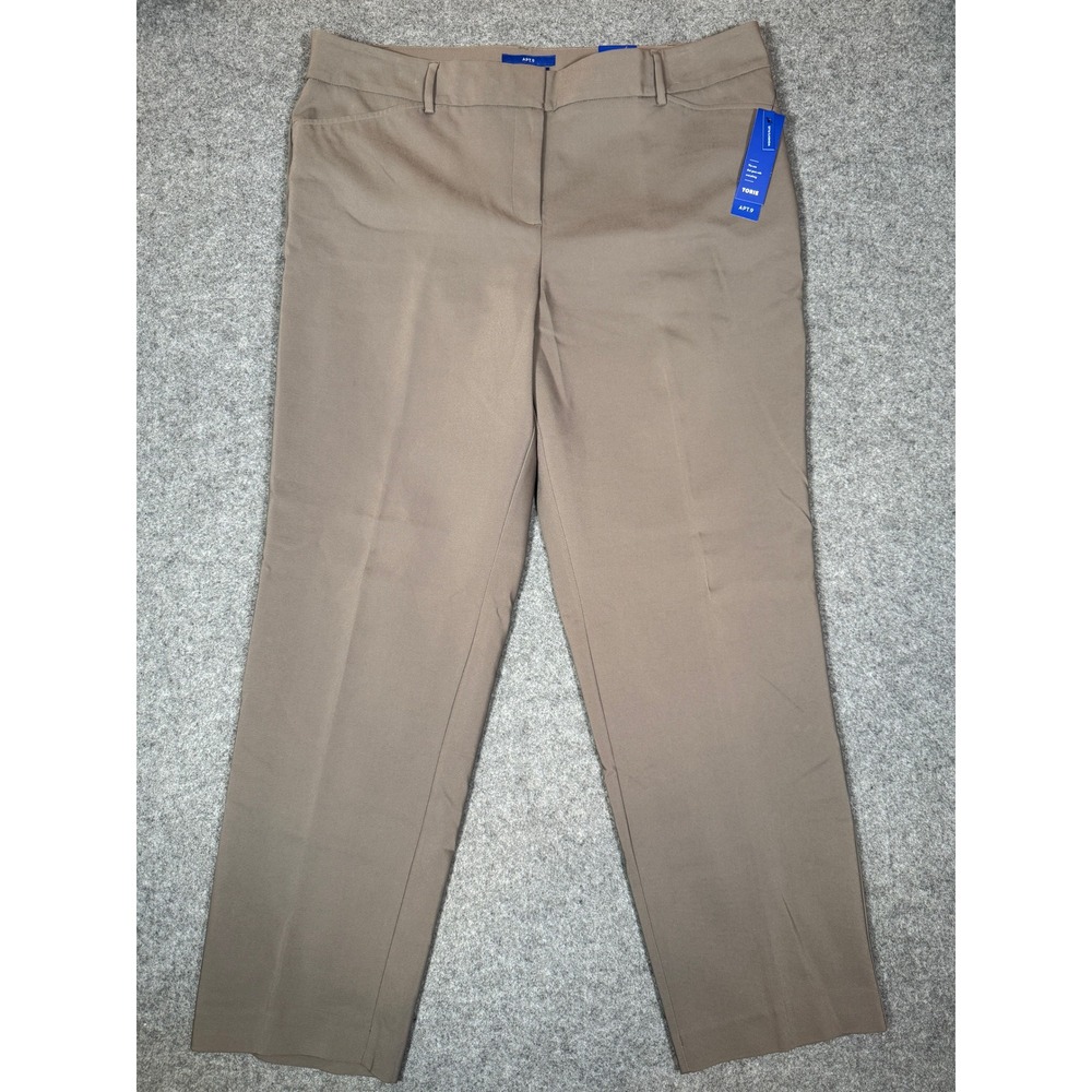 Apt. 9 Torie Women 18W Dark Gull Gray Straight Leg Dress Pants WA73X011PS NWT